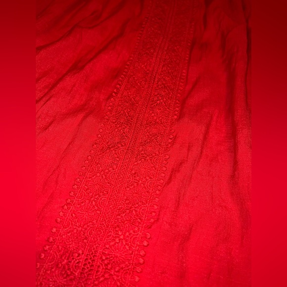 Zac & Rachel Red Sleeveless Shift Dress With Lace Detail Size 2XL EUC - Picture 2 of 9